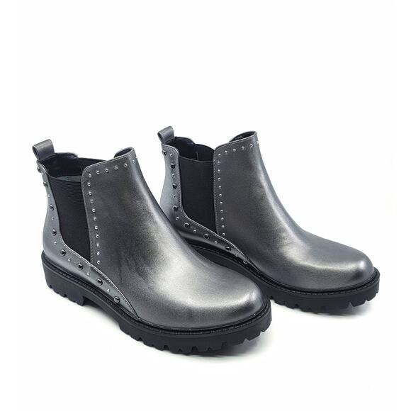 NEW CHARLES DAVID RADAR CHELSEA METALLIC STUDDED BOOTS - 7 - Picture 1 of 14